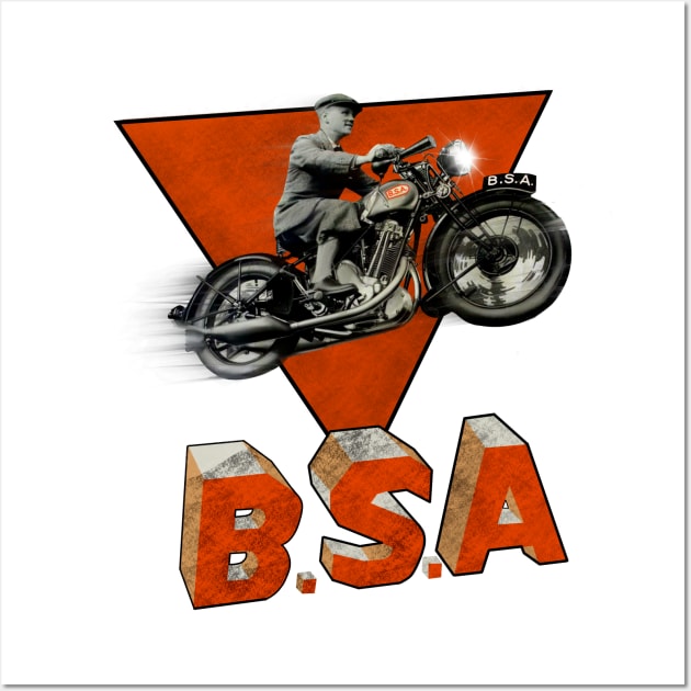 Vintage BSA Motorcycle Advertising Wall Art by MotorManiac